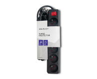Qoltec Listwa antyprzepięciowa - 6 gniazd, 1,5m, czarna - 488582 - zdjęcie 3